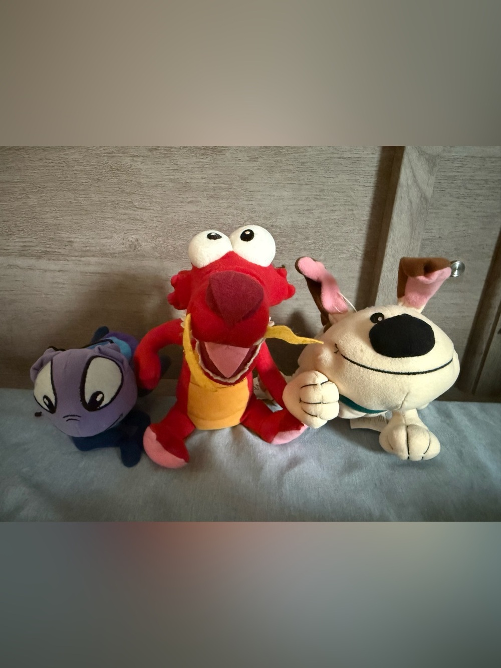 Vintage Mulan Sidekick Plush Set- Mushu, Crick-Ee, Little Brother